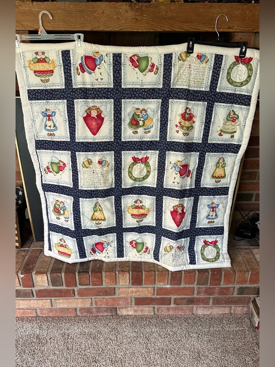 Other - Vintage Christmas Angel Lap/Wall Quilt Fabric Panel Design Dianna Marcum Winter